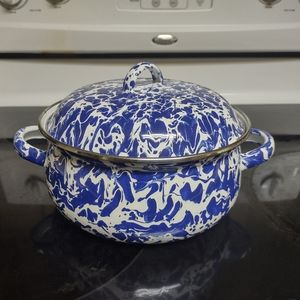 Enamel Cookware - Blue & White Swirl